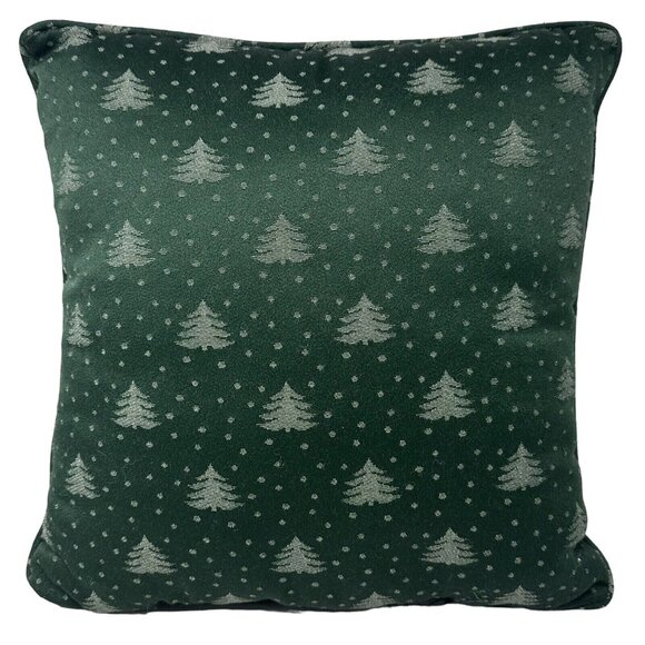 Tapestry Pillow Victorian Sleigh Ride David Carter Brown Snow Scene Plaid Trim - Picture 2 of 7